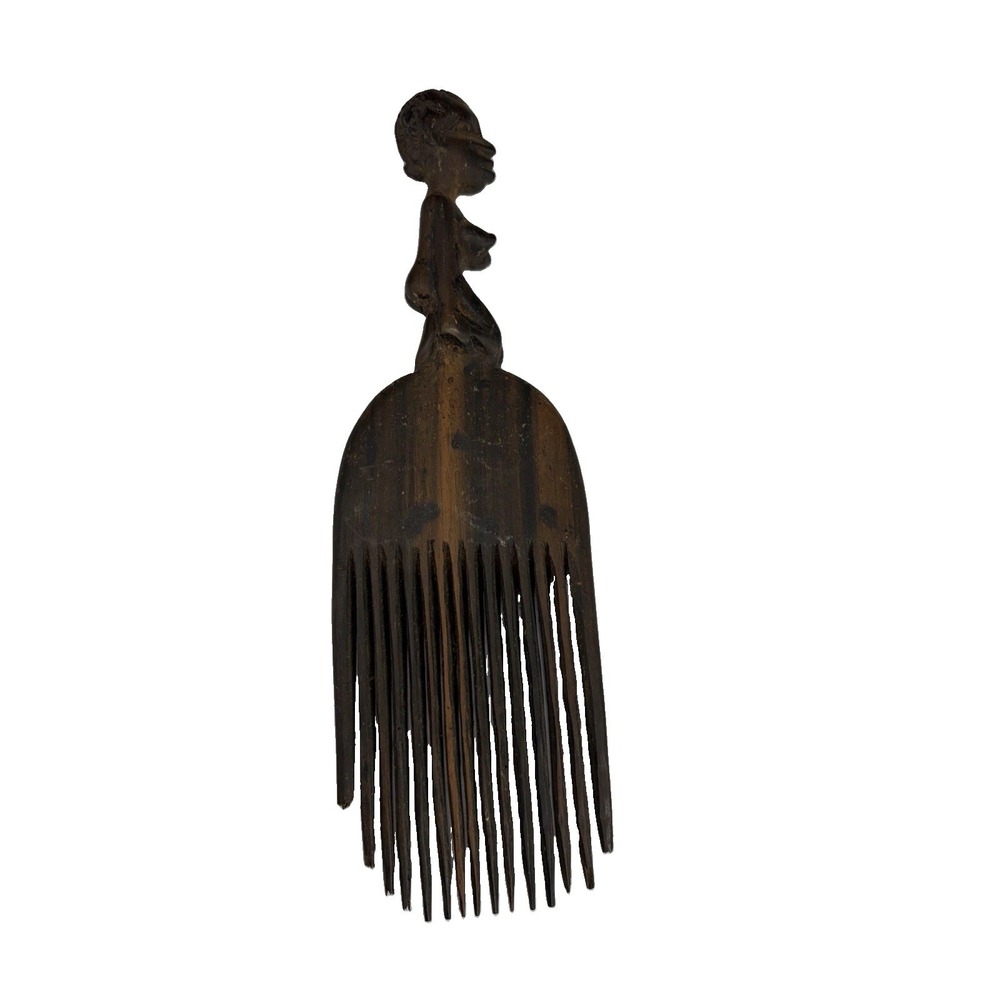 Vintage Original Wooden Hand Carved Tribal Comb Pick Kenya? Woman